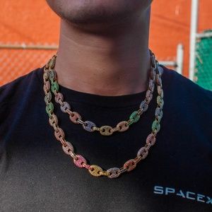 Rainbow Gucci Link Necklace in Yellow Gold